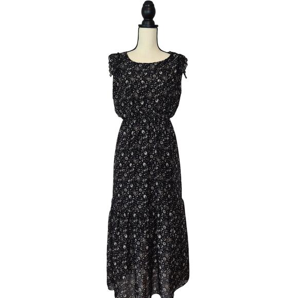 Le Ragazze Dresses & Skirts - Le Ragazze Italy Silk Blend Floral Dress Smocked Blouson Tiered Chiffon Size L